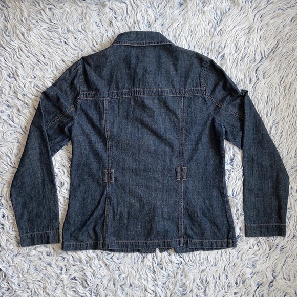 French Cuff Large Dark Blue Jean Jacket - Picture 7 of 9